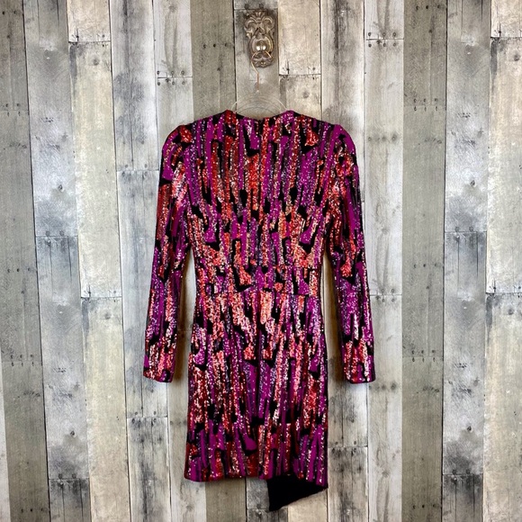 Dress The Population Jayla Sequin Dress in Fuchsia Multi Size Small. - Picture 3 of 13